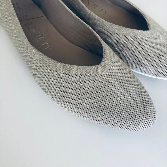 Sole Society 'Dianella' Women's 8.5 Glitter Slip On Pointed Toe Knit Flat - Picture 3 of 9